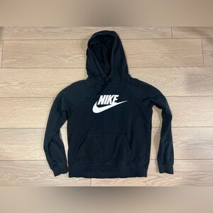 Nike club logo pullover hoodie black and white size small